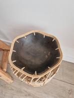 Schaal hout rotan Indonesië, Ophalen of Verzenden, Gebruikt, Rond, Hout