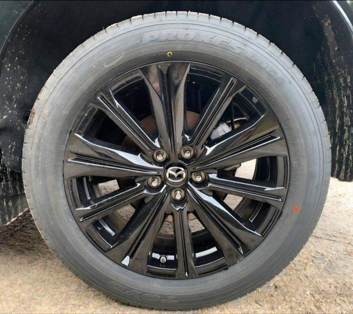 Zwarte Mazda CX-5 KF originele 19" velgen met zomerbanden, Auto-onderdelen, Banden en Velgen, Band(en), Zomerbanden, 19 inch, 225 mm
