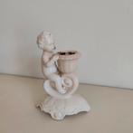 Brocante porseleinen putto kandelaar kaarsenhouder, Ophalen of Verzenden