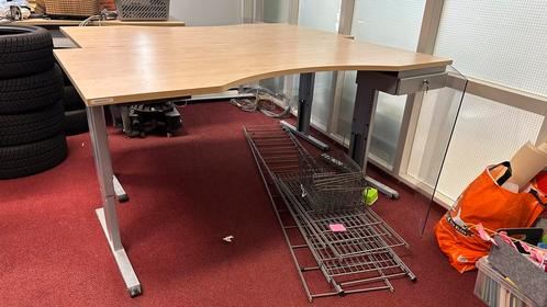 Gebruikt verstelbaar bureau met lade, Huis en Inrichting, Bureaus, Gebruikt, Bureau, Ophalen