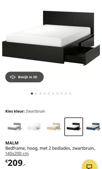 Bed met 2 bedlades 140x200 beschikbaar voor biedingen