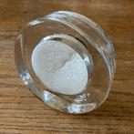 Vintage ijsglas glazen fotolijst Ø13cm, 4 cm dik (Øfoto 8cm), Antiek en Kunst, Ophalen of Verzenden