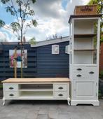 Tv meubel + vitrinekast, Huis en Inrichting, Kasten | Vitrinekasten, Ophalen, Gebruikt, Teakhout