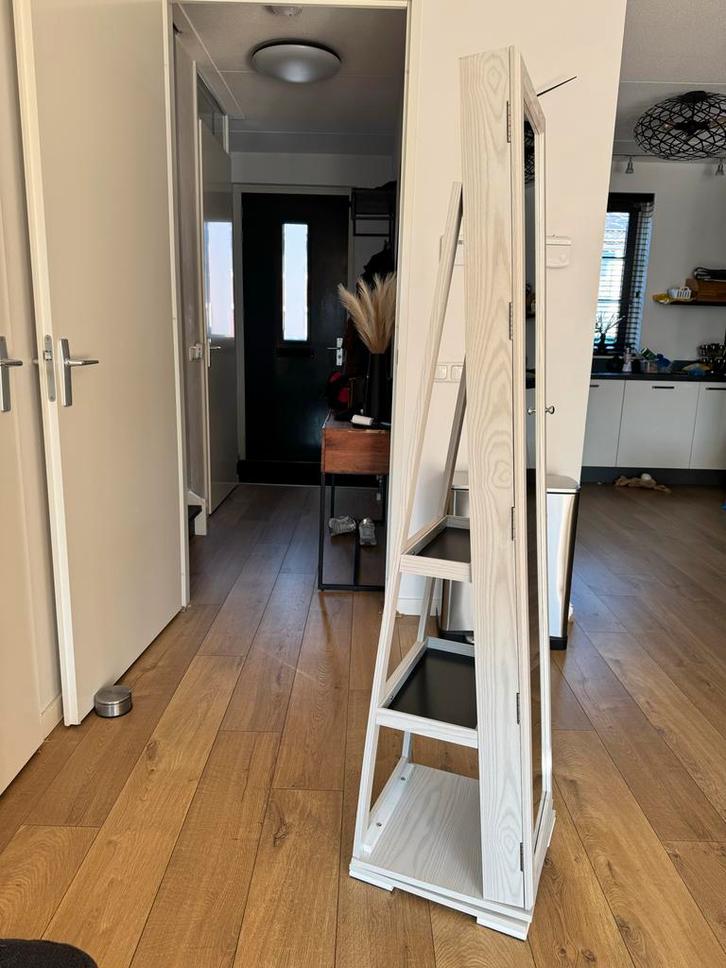 Draaiende Spiegel met Opbergruimte, Huis en Inrichting, Woonaccessoires | Spiegels, Zo goed als nieuw, 50 tot 75 cm, 150 tot 200 cm