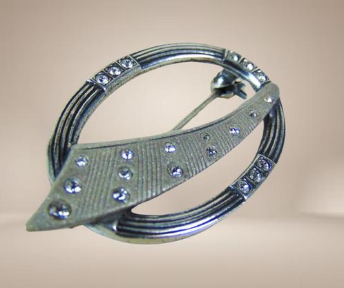 Timeless Classics NIEUWE 925 zilver ART DECO kristal broche!, Sieraden, Tassen en Uiterlijk, Broches, Nieuw, Zilver, Zilver, 4 tot 7 cm