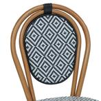 Franse terrasstoel model Parijs kleur zwart-wit, Info@edvonline.nl, Overige materialen, Inductorstraat 9b 3903 KA Veenendaal, Zwart