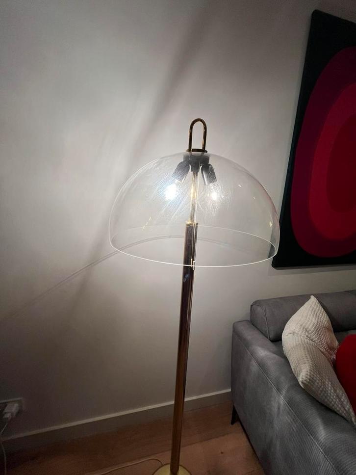 Vintage messing Wila mushroom vloerlamp model A3909, Huis en Inrichting, Lampen | Vloerlampen, Gebruikt, 150 tot 200 cm, Kunststof