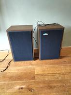 Set van 2 oude speakers van Milan, oude aansluiting, weinig, Overige merken, Gebruikt, Ophalen of Verzenden, Minder dan 60 watt