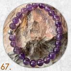 🦋MJB Armband nr: 67 Amethist halfedelsteen 19 cm, Overige materialen, Paars, Nieuw, Ophalen of Verzenden