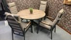 Tuinset Donna 4 stoelen incl. dikke kussens met ronde tafel., Ophalen, 4 zitplaatsen, Tuinset, Eettafel
