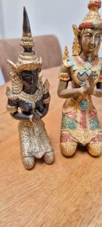2 x vintage tempelwachter beeldjes van brons, Verzenden, Brons