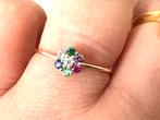 14k gouden bloem ring saffier, robijn, amethist gold ring ab, Sieraden, Tassen en Uiterlijk, Ringen, Nieuw, Ophalen of Verzenden