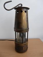 Vintage Mijnwerkerslamp met verlichting en ophanghaak, Ophalen of Verzenden