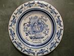 Delfts blauw bord; Vrijwillige Brandweer Lekkerkerk, Antiek en Kunst, Ophalen of Verzenden