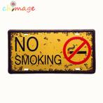 Nieuw Metalen Wandbord * No Smoking 15x30cm Pubbord, Nieuw, Ophalen of Verzenden