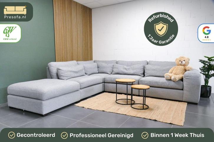 Montel Hoekbank Grijs Infinity Square [Refurbished], Huis en Inrichting, Banken | Bankstellen, Zo goed als nieuw, Hoekbank, Vierpersoons of meer