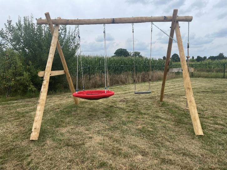 schommel kastanje hout, Kinderen en Baby's, Speelgoed | Buiten | Speeltoestellen, Nieuw, Klimtouw, Schommel, Ophalen of Verzenden