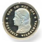 Nederland Naslag 10 Gulden 1895 Wilhelmina (loshangend haar), Postzegels en Munten, Ophalen of Verzenden, Zilver, Nederland