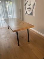 Eettafel Hongaarse Punt - Metalen Poten, Huis en Inrichting, Tafels | Eettafels, Ophalen, Gebruikt, Eikenhout, 200 cm of meer