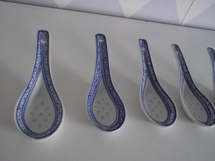 5 chinees wanyu rijstlepel porselein lepels + ophang oog p s, Antiek en Kunst, Antiek | Bestek, Ophalen of Verzenden