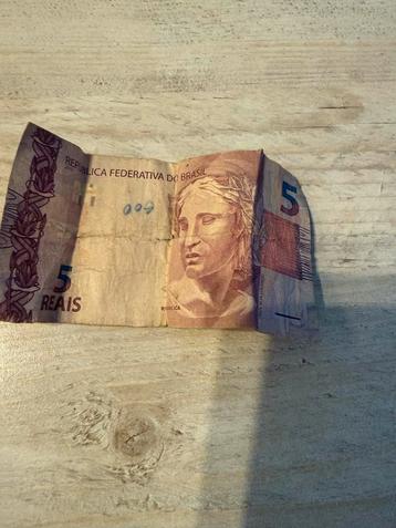 Braziliaanse 5 Reais Bankbiljet beschikbaar voor biedingen