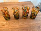 Glazen 4 stuks uit Mexico met nummer, Antiek en Kunst, Antiek | Glas en Kristal, Ophalen of Verzenden