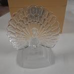 Glazen pauw op voet, Ophalen of Verzenden