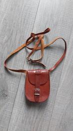 Vintage 70s brown leather cross-body little bag, Ophalen of Verzenden, Gebruikt, Bruin, Leer
