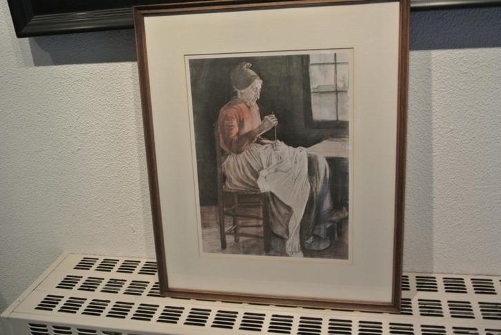 Vincent van Gogh Verstellende Vrouw uit 1881, Antiek en Kunst, Kunst | Litho's en Zeefdrukken, Ophalen of Verzenden