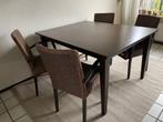 Eetkamertafel met 4 stoelen, Huis en Inrichting, Tafels | Eettafels, Ophalen, Gebruikt, Eikenhout, Rechthoekig