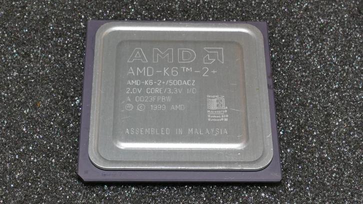 AMD | K6-2+/500ACZ | Socket 7 | CPU | Processor | 128kb cach, Computers en Software, Vintage Computers, Ophalen of Verzenden