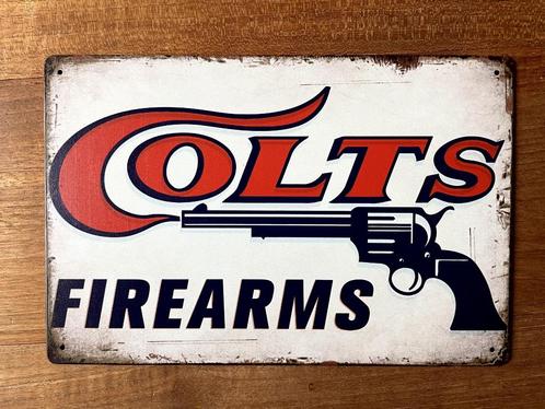 Colt Fire Arms metalen reclamebord / wandbord (Old Look), Verzamelen, Merken en Reclamevoorwerpen, Nieuw, Reclamebord, Ophalen of Verzenden