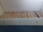 Hemnes bedbank, Ophalen, Wit, Tweepersoons, 80 cm