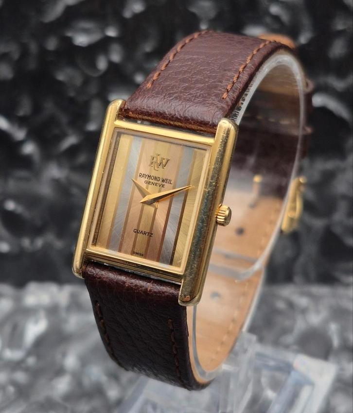 Raymond Weil Tank Ref. 9006 Trinity Quartz 18K Verguld, Sieraden, Tassen en Uiterlijk, Sporthorloges, Gebruikt, Ophalen of Verzenden