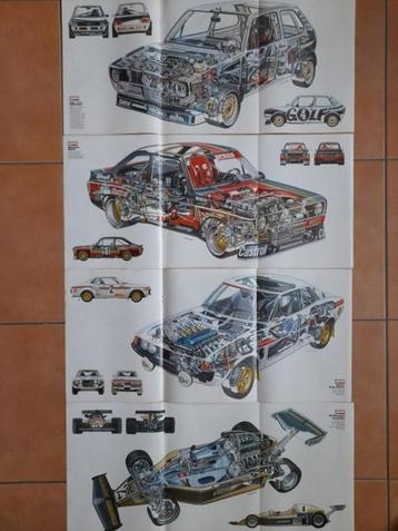 Poster Golf 1 Rally, Escort 2, Celica Rally, Formule 2  beschikbaar voor biedingen