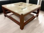 Vintage salontafel natuursteen marmer tafelblad # 9720, Huis en Inrichting, Tafels | Salontafels, Ophalen, Gebruikt, 100 tot 150 cm