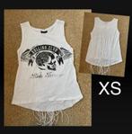 Festival wit hemd/top met franje achter mt Xs (s), Kleding | Dames, Wit, Ophalen of Verzenden, Zo goed als nieuw, Zonder mouw