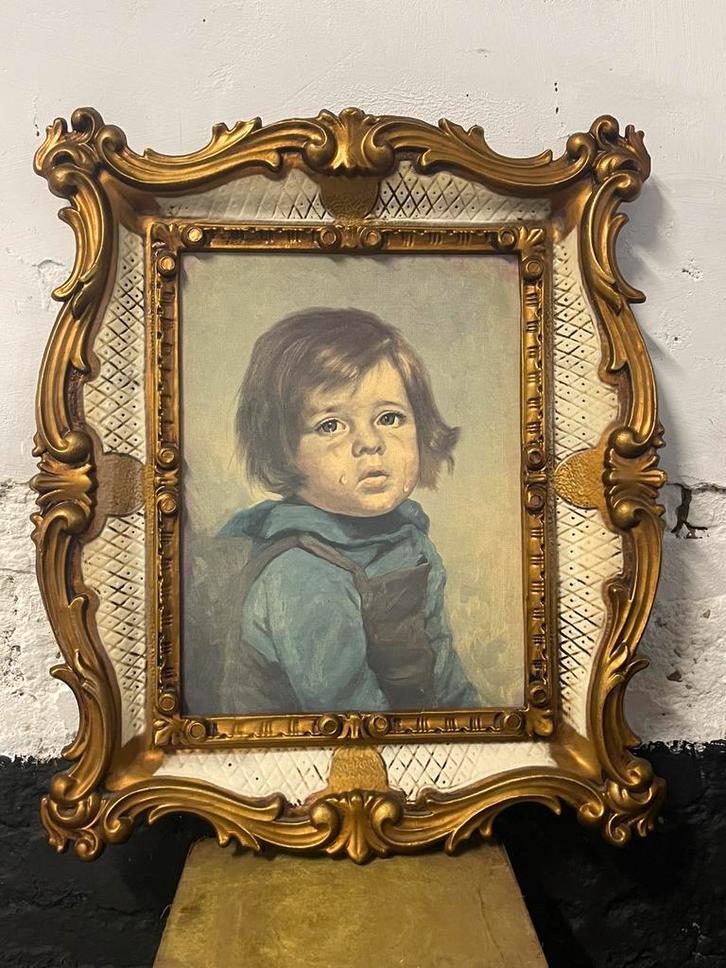 Prachtige reproductie huilende jongen Crying Boy Bragolin, Antiek en Kunst, Kunst | Schilderijen | Klassiek, Ophalen of Verzenden