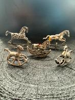 5 Zilveren Miniatuur Hobbelpaarden, Sieraden, Tassen en Uiterlijk, Ophalen of Verzenden, Gebruikt, 4 tot 7 cm, Zilver