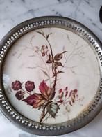 Antiek porselein dienblad, Ophalen of Verzenden, Zo goed als nieuw, Rond, Metaal