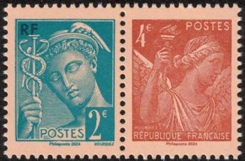 Jaar 2024 Y&T 5826-5827 Paire de 2 timbres Iris Mercure. beschikbaar voor biedingen