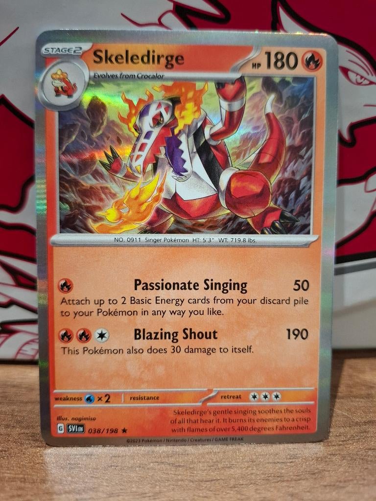 Pokemon Skeledirge SVI 038/198 holo, Ophalen of Verzenden, Nieuw, Losse kaart