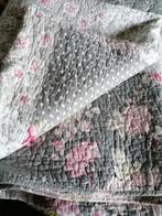 Brocant patchwork plaid. Rose/grijs, Huis en Inrichting, Woonaccessoires | Plaids en Woondekens, Ophalen of Verzenden, Zo goed als nieuw