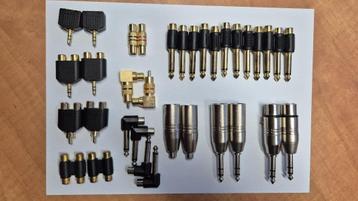 Tulp/RCA / XLR / Jack koppelstukjes (golden) beschikbaar voor biedingen