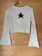Crop top trui. Beige/off white met ster. Gebreid., Kleding | Dames, Tops, Beige, Ophalen of Verzenden, Lange mouw, Maat 36 (S)