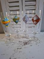 Set vintage Heineken bierglazen fluitjes vier jaargetijden, Ophalen of Verzenden, Zo goed als nieuw, Glas of Glazen, Heineken