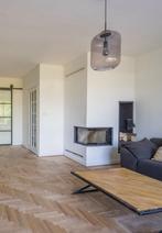 Inbouw houtkachel hoekmodel met schuifdeur, Huis en Inrichting, Haarden, Ophalen, Gebruikt, Vrijstaande haard, Houthaard