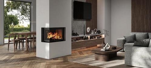 Stijlvolle inbouwhaard hoek "Elite 70" van Nordic Fire, Huis en Inrichting, Kachels, Nieuw, Inbouw, Houtkachel, Hout, Ophalen of Verzenden