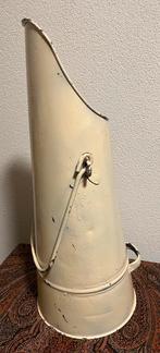 Brocante grote zinken kolenkit witgeschilderd, Ophalen of Verzenden