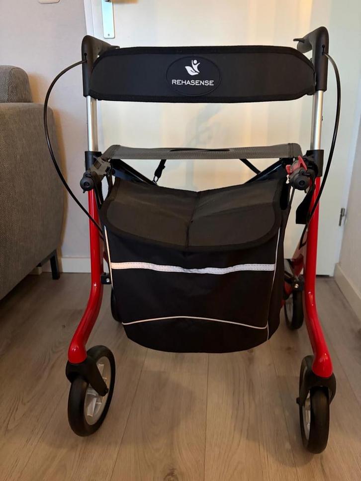 Rollator Streamer Carbon rood medium, Diversen, Rollators, Zo goed als nieuw, Ophalen